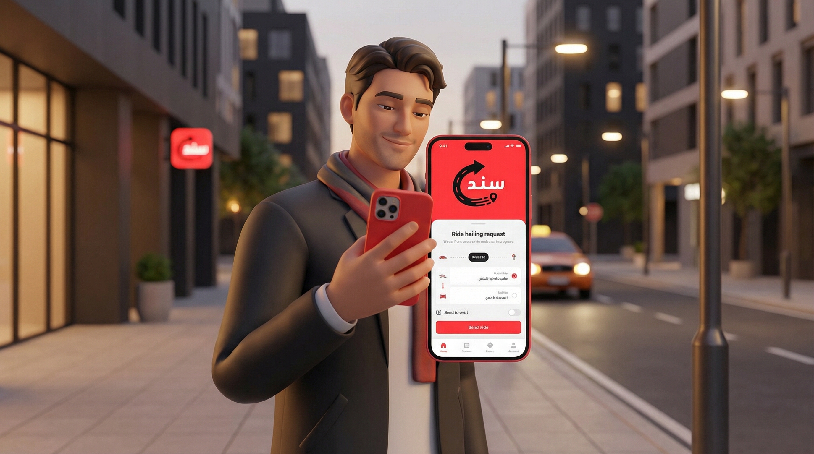 User requesting a taxi